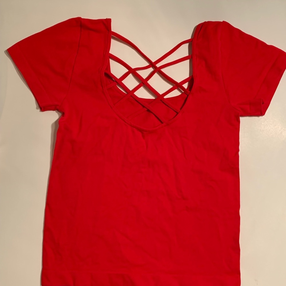 Red Criss cross crop top